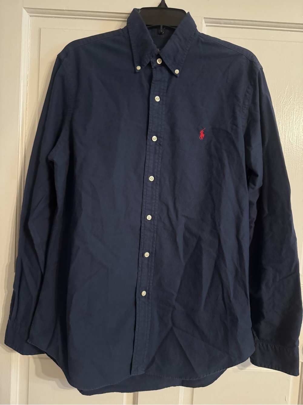 Ralph Lauren Men’s Navy Button-Down Shirt with Red Pony Size M